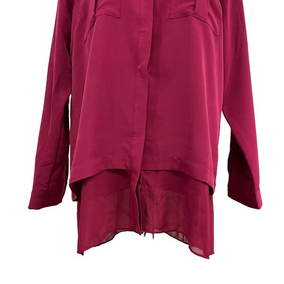Soft Surroundings Women's Top Button Up Mulberry Wine Layered Lagenlook M - Picture 3 of 7
